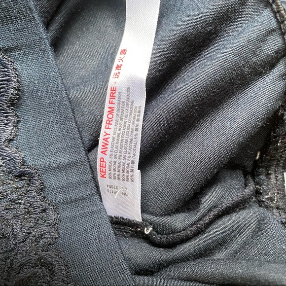 Free People Maddie Wide Leg Sleep or Lounge Pants Black - Picture 10 of 10